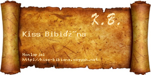 Kiss Bibiána névjegykártya